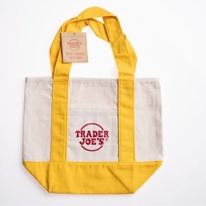 Trader Joe's mini canvas tote bag - Yellow